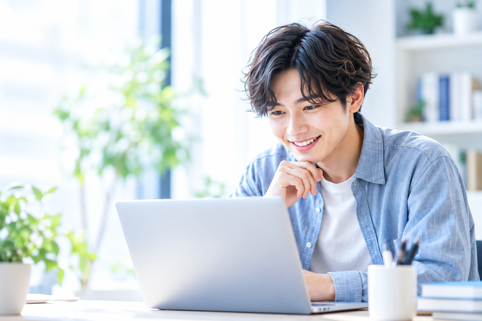 オンラインで学習する受講生